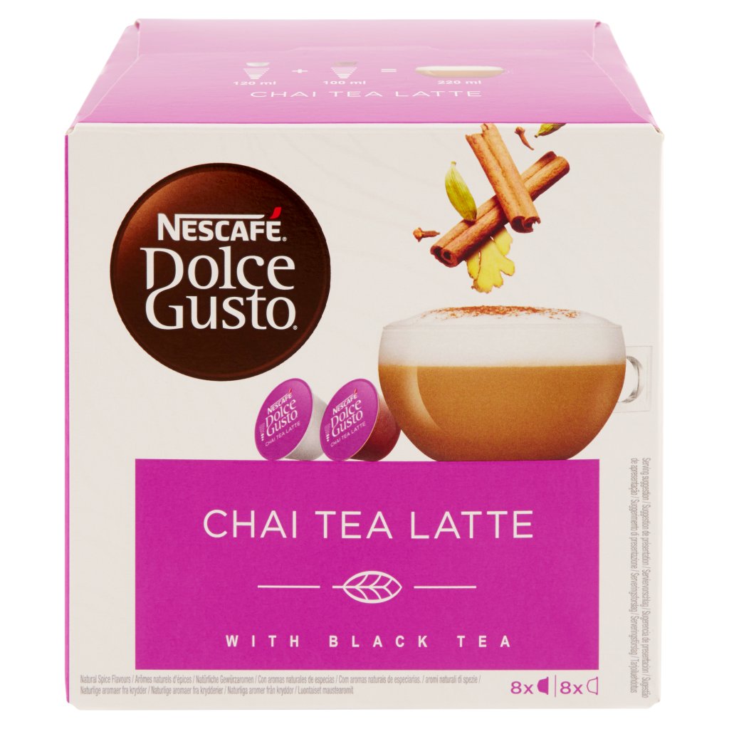 Nescafé Dolce Gusto Chai Tea Latte Tè con Latte Speziato 16 Capsule (8  Tazze)