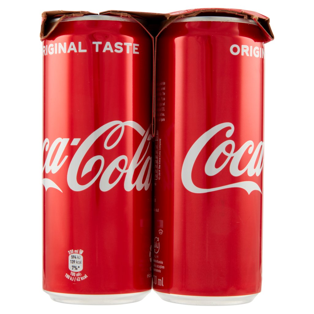 Coca Cola Keel-clip Taste Lattine Sleek da 330 Ml Confezione da 8