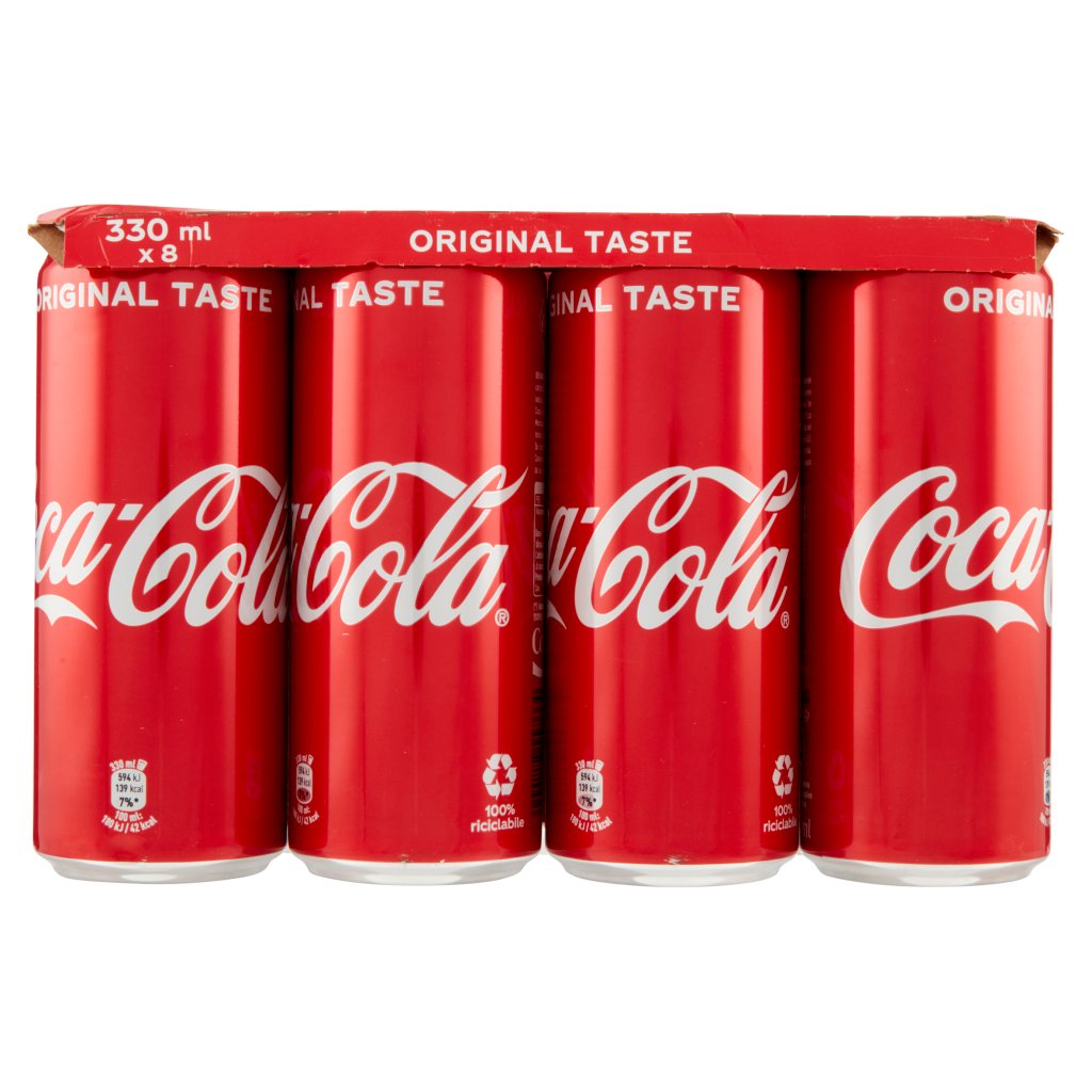 Coca Cola Keel-clip Taste Lattine Sleek da 330 Ml Confezione da 8