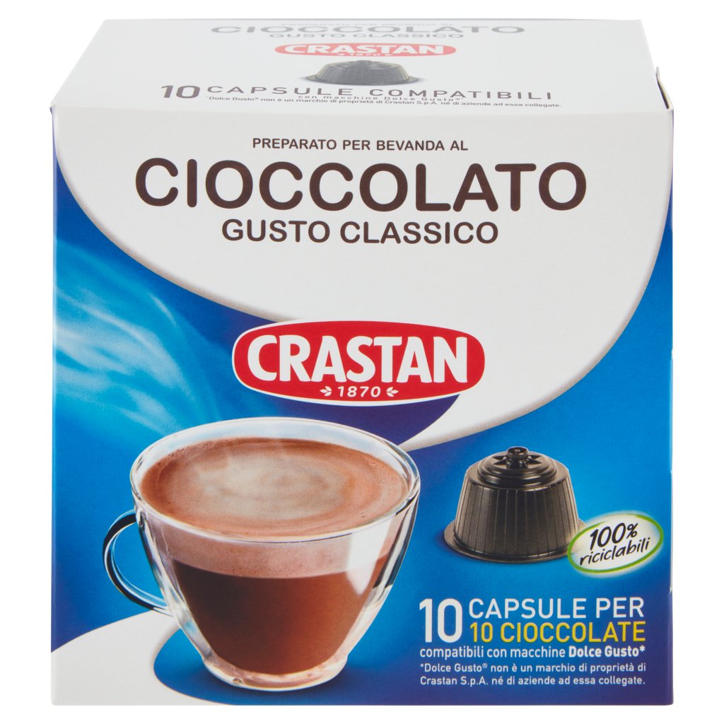 Crastan Preparato per Bevanda al Cioccolato Capsule Compatibili con  Macchine Dolce Gusto* 10 x 18 g
