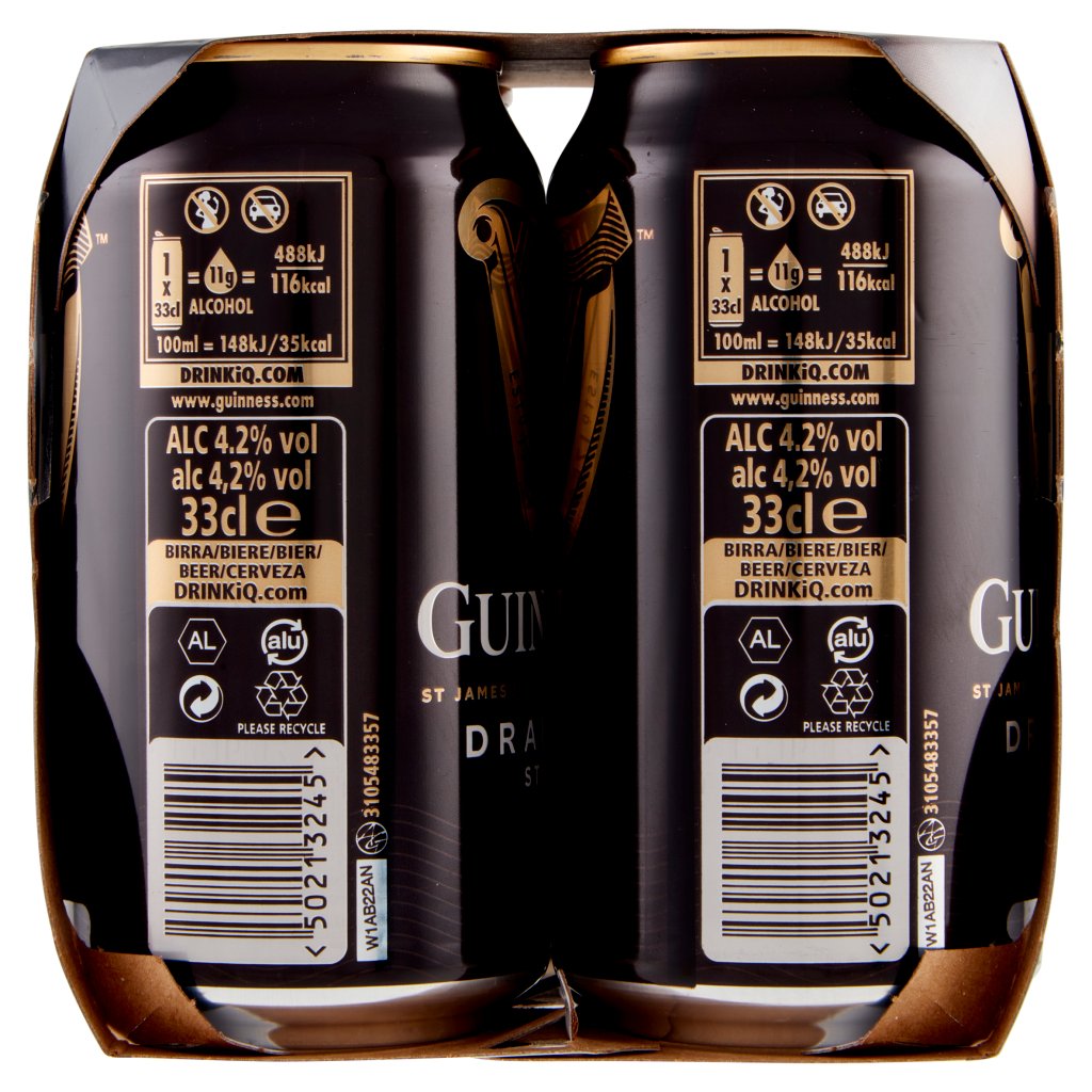 Guinness Draught Stout 4 x 330 Ml