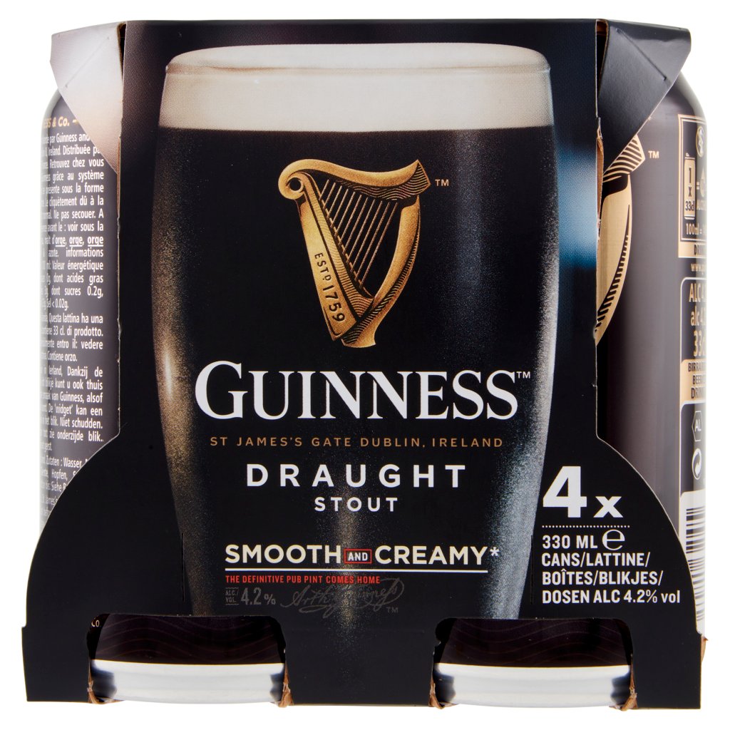 Guinness Draught Stout 4 x 330 Ml