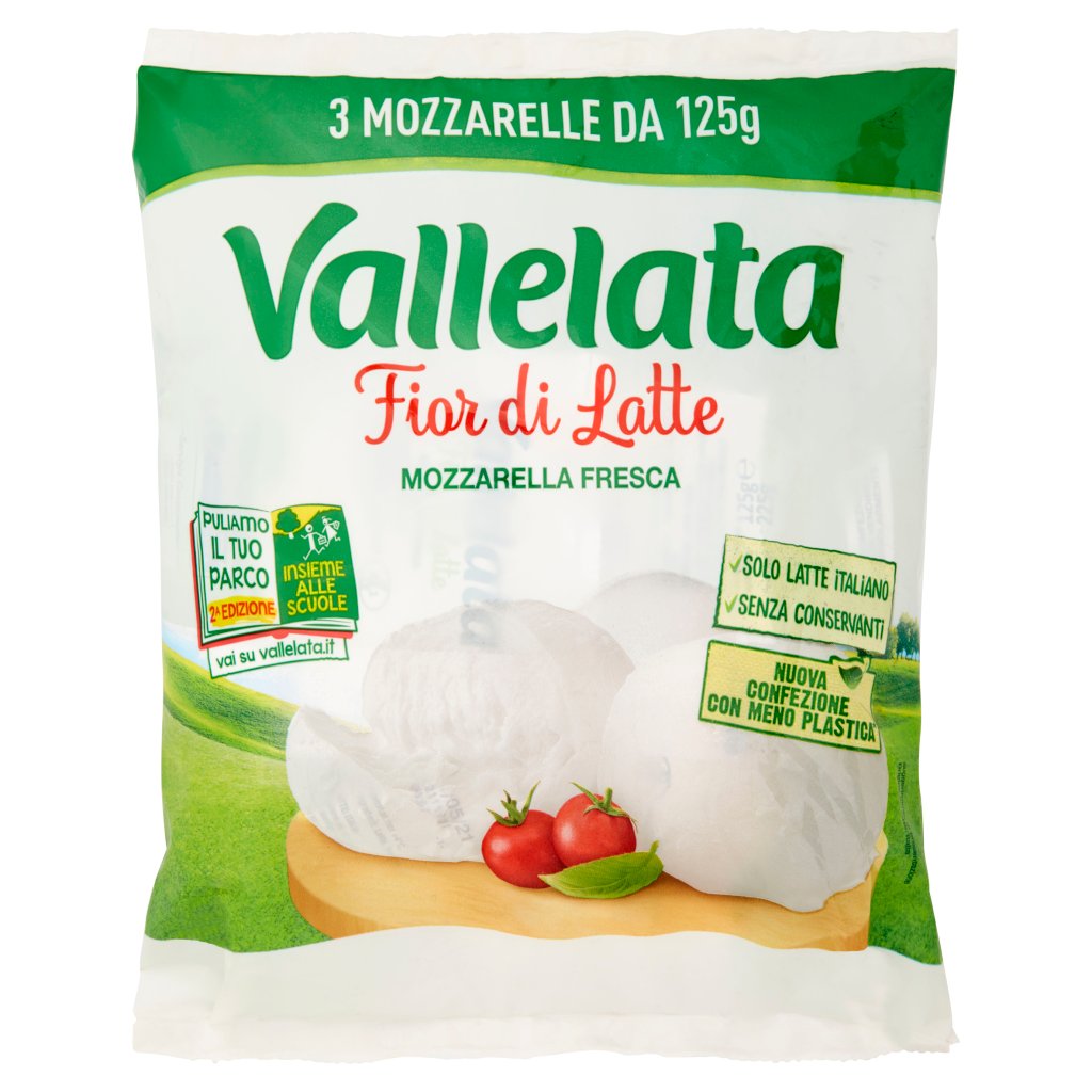 Vallelata Fior di Latte Mozzarella Fresca 3 x 125 g