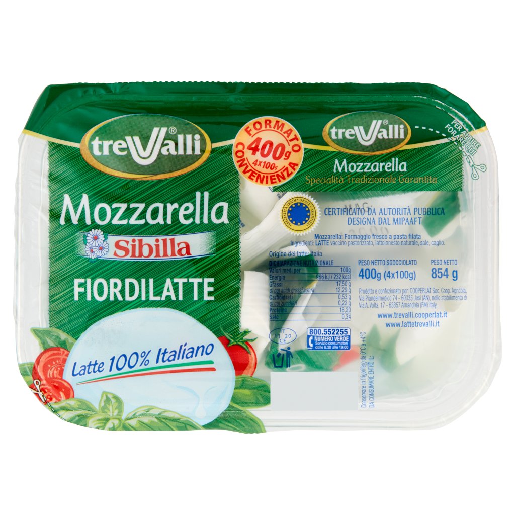 Sibilla Mozzarella Fiordilatte Stg 4 x 100 g