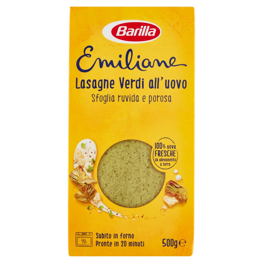 Barilla Emiliane Pasta all'Uovo Lasagne Verdi all'Uovo Sfoglia Ruvida e Porosa