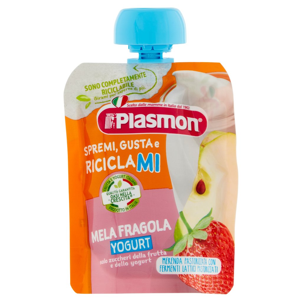 Plasmon Spremi, Gusta e Riciclami Mela Fragola Yogurt