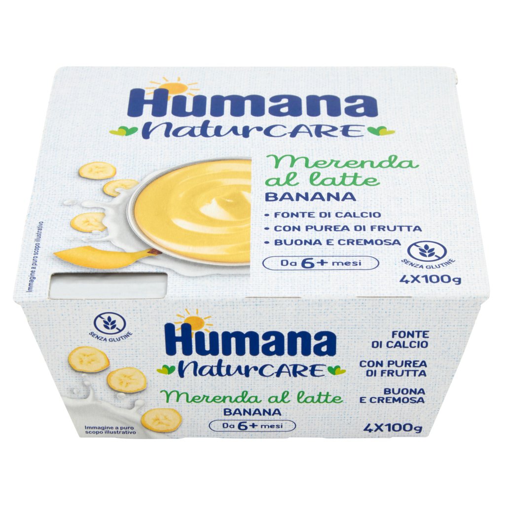 Humana Naturcare Merenda al Latte Banana 4 x 100 g