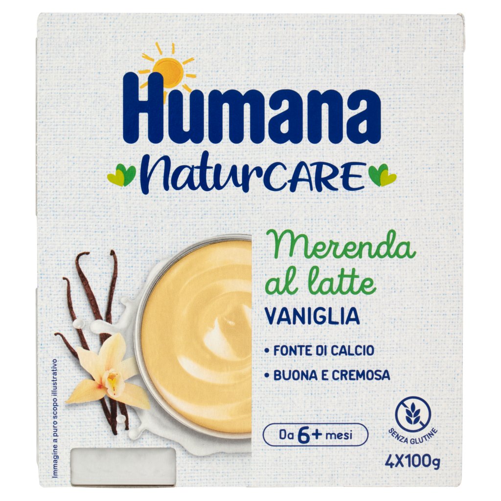 Humana Naturcare Merenda al Latte Vaniglia 4 x 100 g