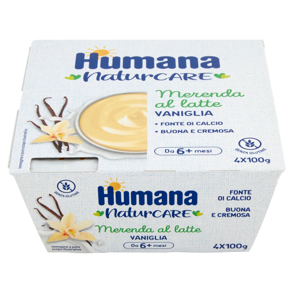 Humana Naturcare Merenda al Latte Vaniglia 4 x 100 g
