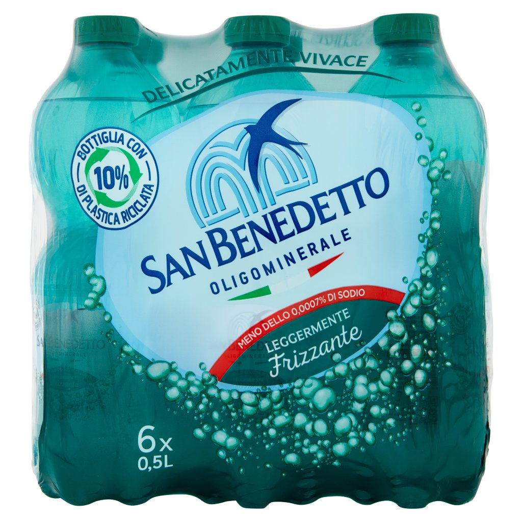 San Benedetto Acqua Minerale  Fonte Benedicta Legg. Frizzante 0,5lx6
