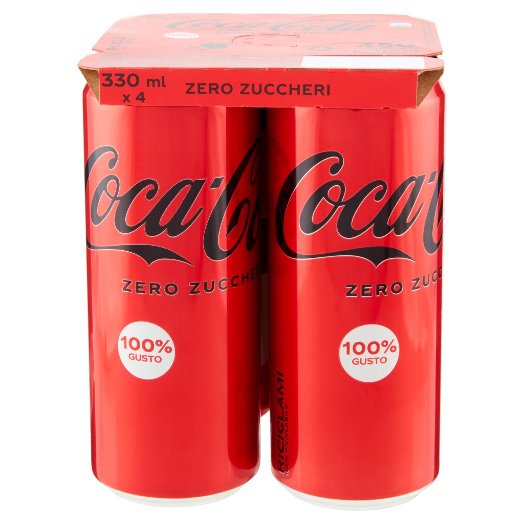 Coca Cola Zero Coca-cola Zero Zuccheri 330ml x 4 (Lattina)