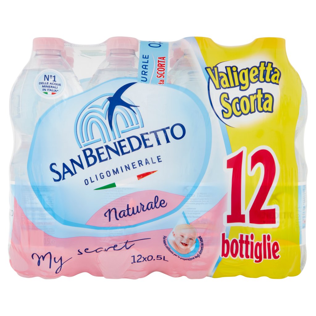 San Benedetto Acqua Minerale  Fonte Benedicta Naturale 0,5lx12