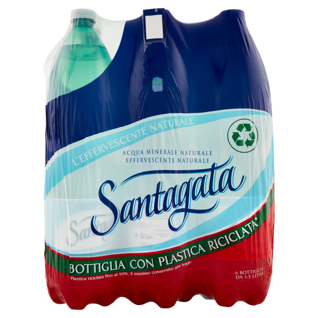 Santagata Acqua Minerale Naturale Effervescente Naturale 6 x 1,5 l