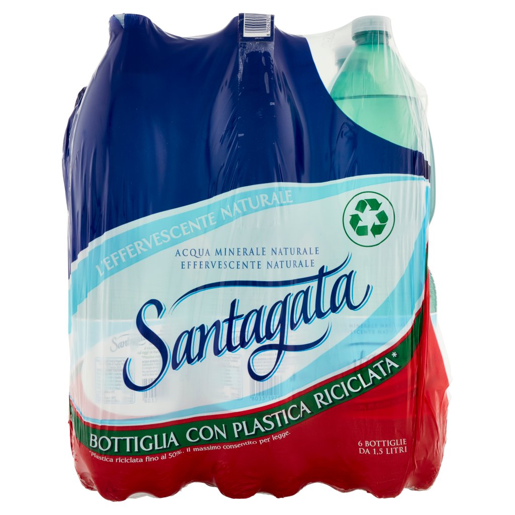 Santagata Acqua Minerale Naturale Effervescente Naturale 6 x 1,5 l