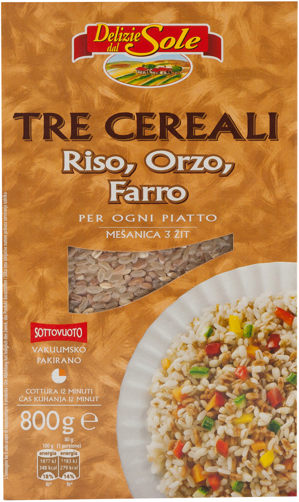 Delizie dal Sole 3 Cereali Riso Orzo Farro