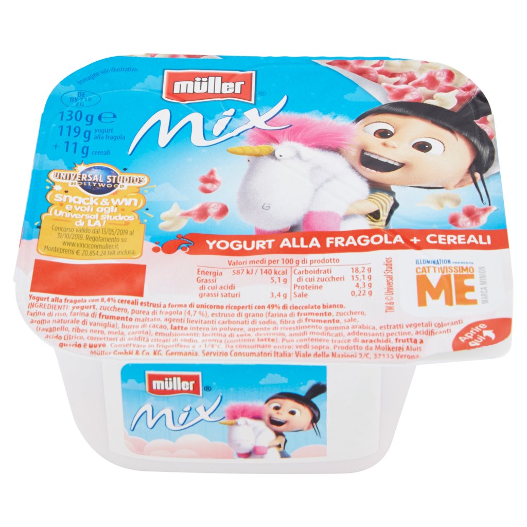 Müller Mix Yogurt alla Fragola + Cereali Cattivissimo Me