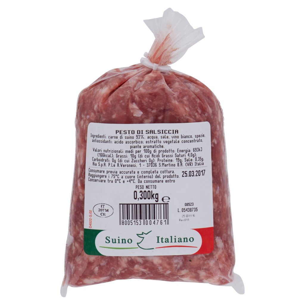 Aia Carne al Fuoco Fresco Pesto di Suino Italiano 0,300 Kg