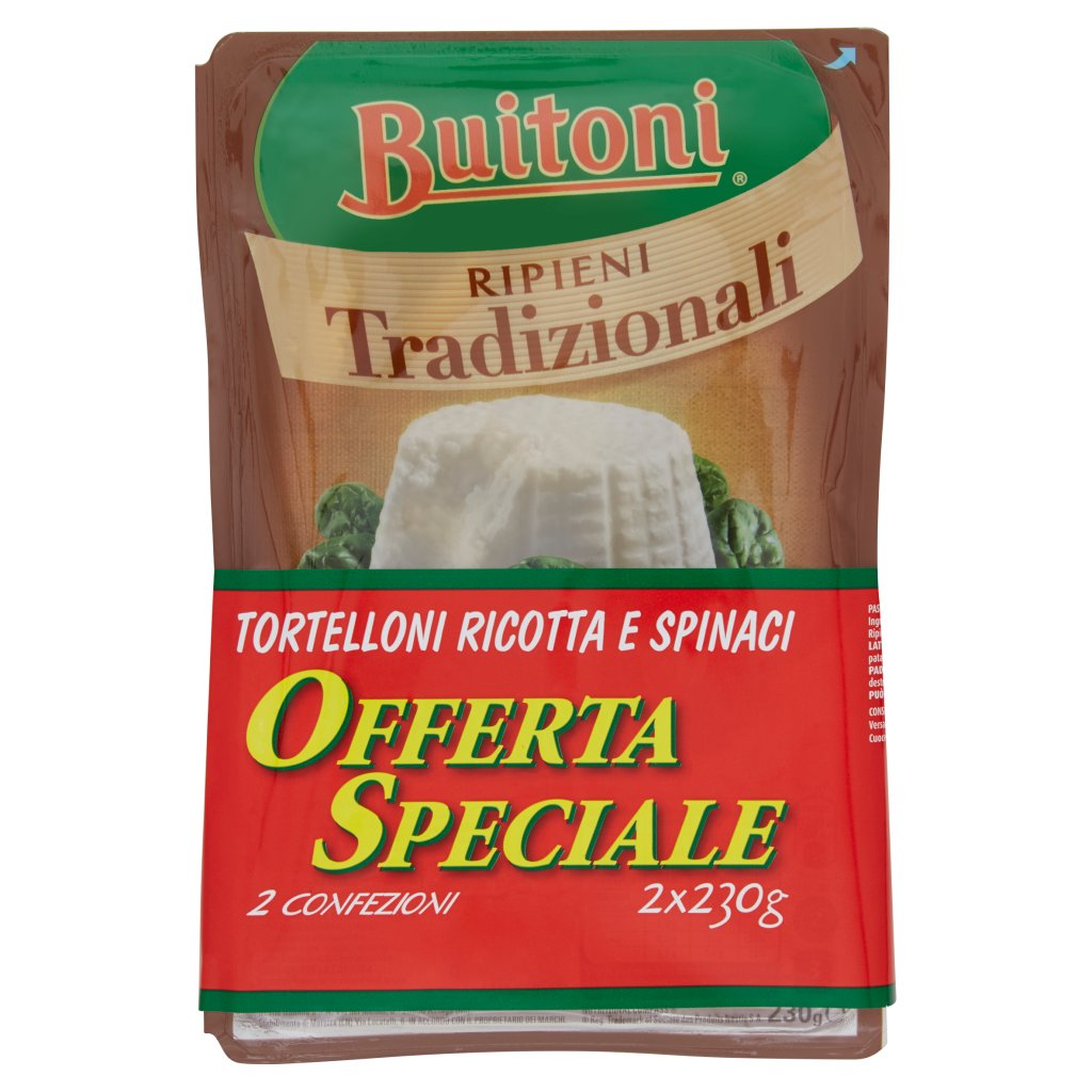 Buitoni Ripieni Tradizionali Tortelloni Ricotta e Spinaci Pasta Fresca 2 Confezioni da 230g