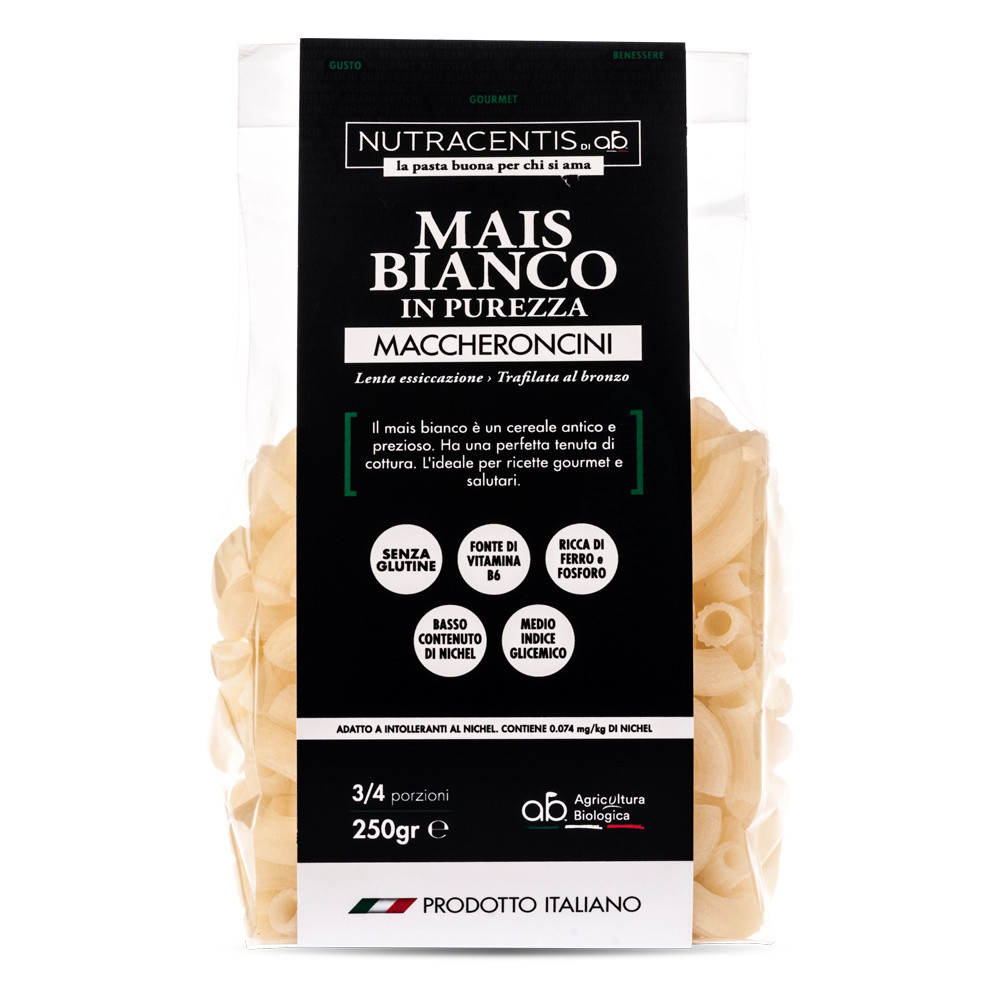 Nutracentis Maccheroncini di Mais Bianco in Purezza (Bio, Gluten Free)
