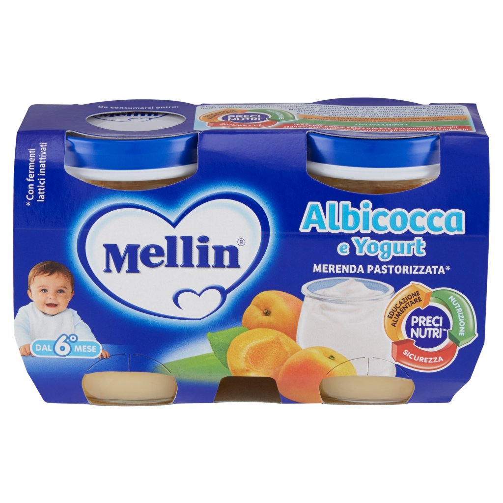 Mellin Albicocca e Yogurt Merenda Pastorizzata* 2 x 120 g