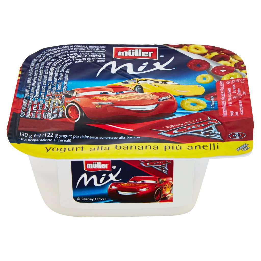 Müller Mix Yogurt alla Banana Più Anelli Cars