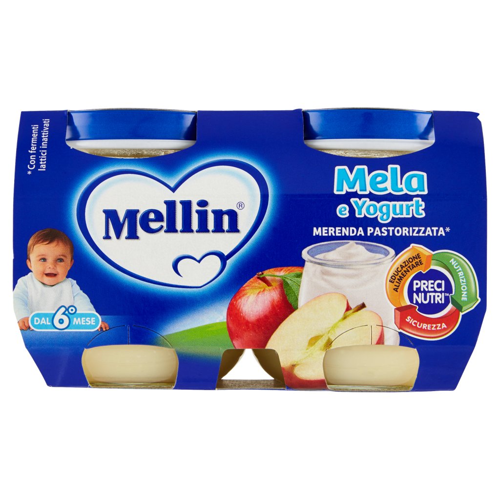 Mellin Mela e Yogurt Merenda Pastorizzata* 2 x 120 g