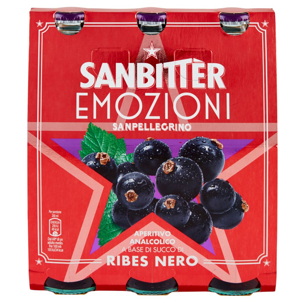 SANBITTÈR  Emozioni Ribes Nero, Aperitivo Analcolico Ready to Drink