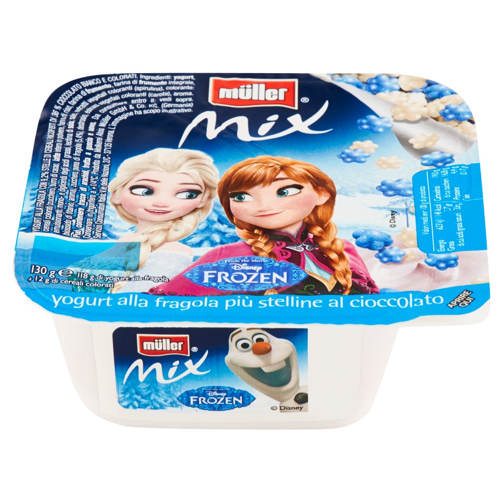 Müller Mix Yogurt alla Fragola Più Stelline al Cioccolato Disney Frozen