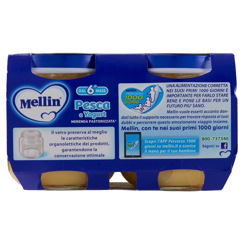 Mellin Pesca e Yogurt Merenda Pastorizzata* 2 x 120 g