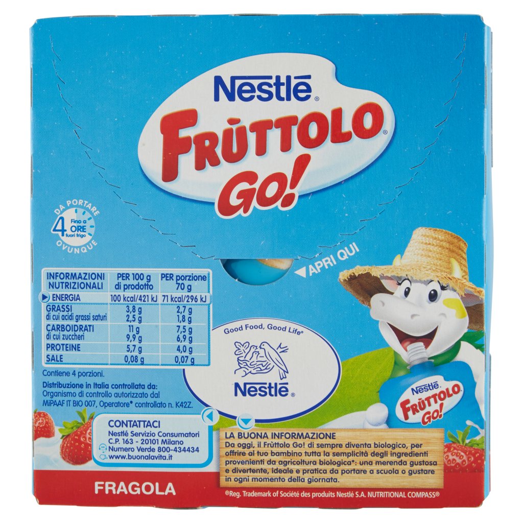 Fruttolo Go! Nestlé Biologico Fragola
