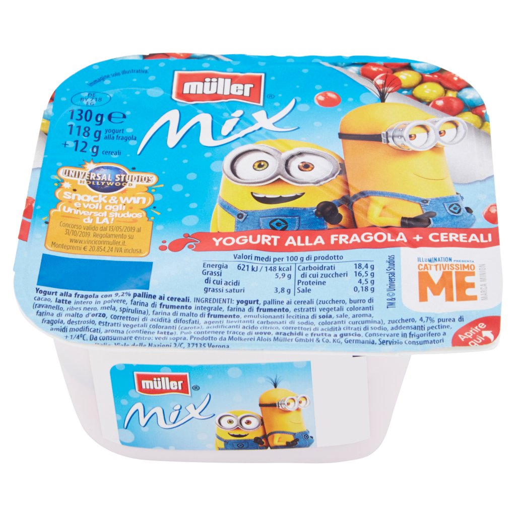 Müller Mix Yogurt alla Fragola + Cereali Cattivissimo Me