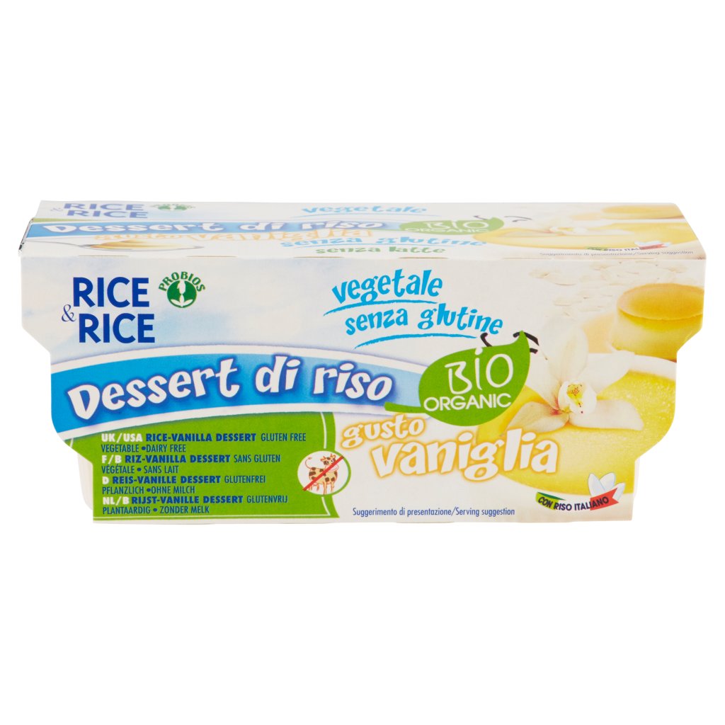 Probios Rice & Rice Dessert di Riso Gusto Vaniglia 2 x 100 g