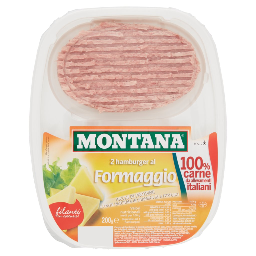 Montana 2 Hamburger al Formaggio  2 x 100 g