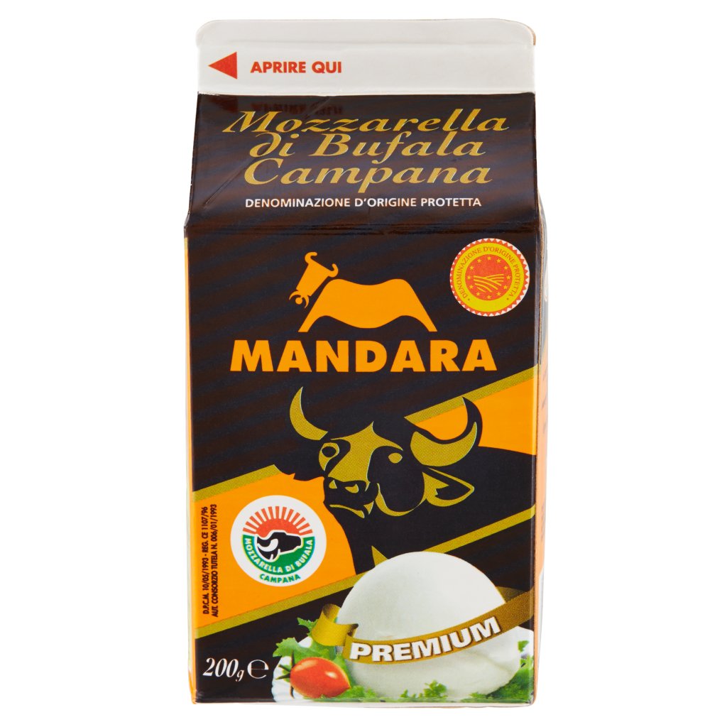 Mandara Mozzarella di Bufala Campana Premium 200 g Brik
