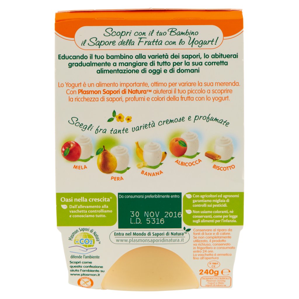 Plasmon Sapori di Natura Mela e Yogurt 2 x 120 g
