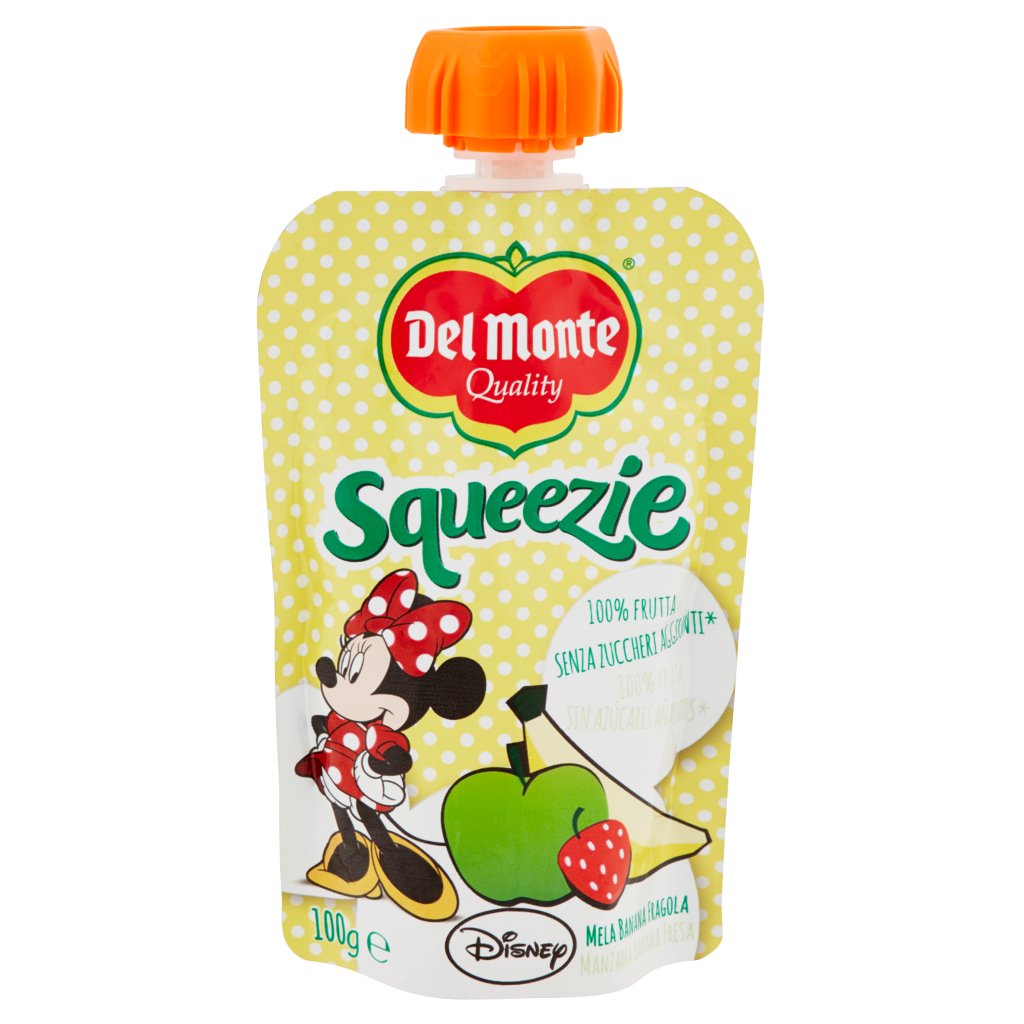 Del Monte Squeezie Mela Banana Fragola Disney