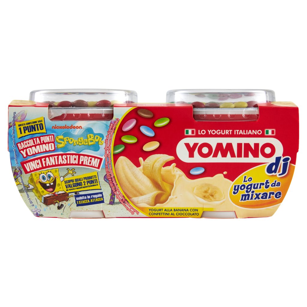 Yomino Dj Yogurt alla Banana con Confettini al Cioccolato 2 x 100 g