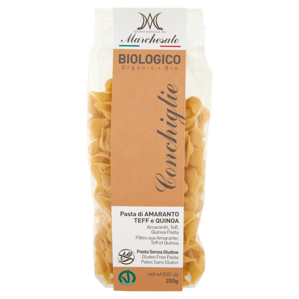 Marchesato Biologico Conchiglie Pasta di Amaranto Teff e Quinoa