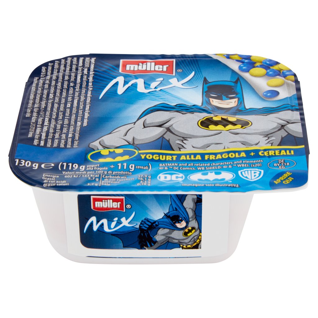 Müller Mix Yogurt alla Fragola + Cereali Batman