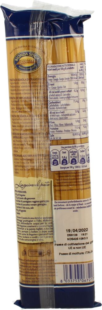 Pasta di Semola Linguine N.14 Bionda Spiga 500 g