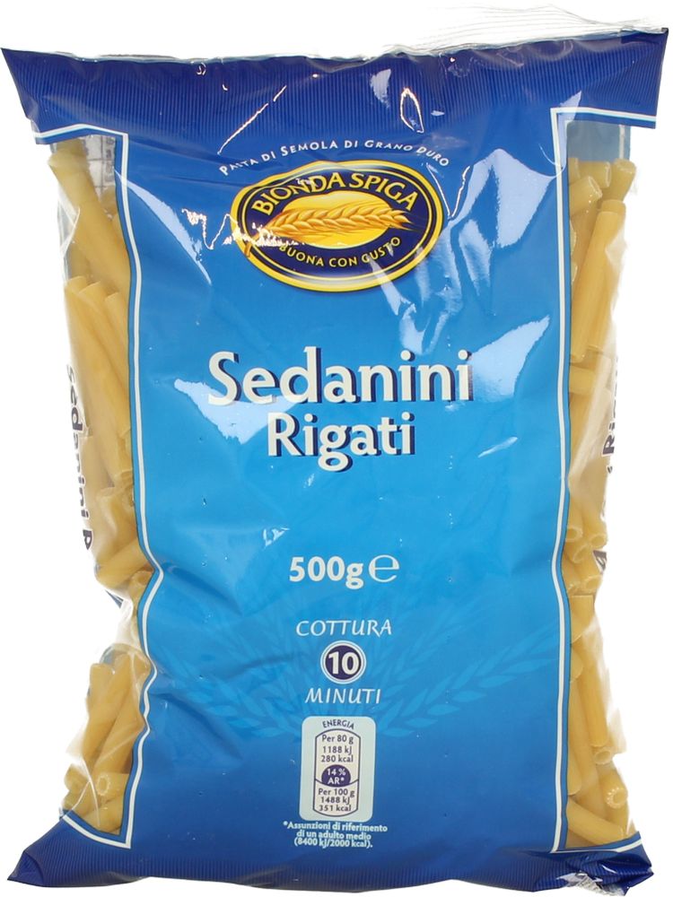 Pasta di Semola Sedanini Rigati Bionda Spiga 500 g
