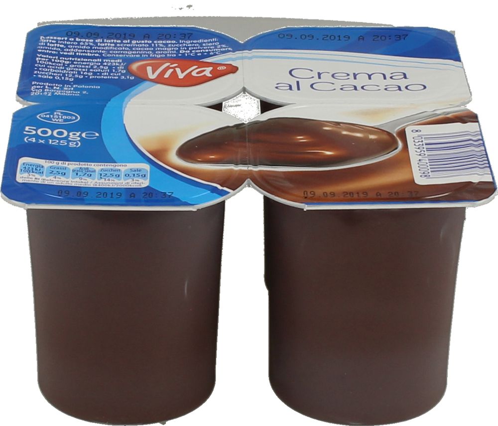 Dessert Creme Cacao Viva 125g x 4