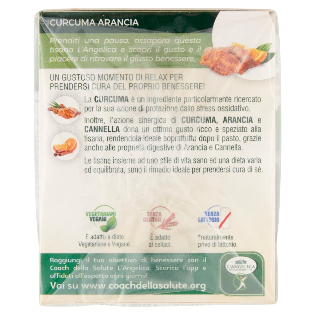 L'angelica Le Tisane Superfood Curcuma Arancia Protezione Antiossidante 20 Filtri