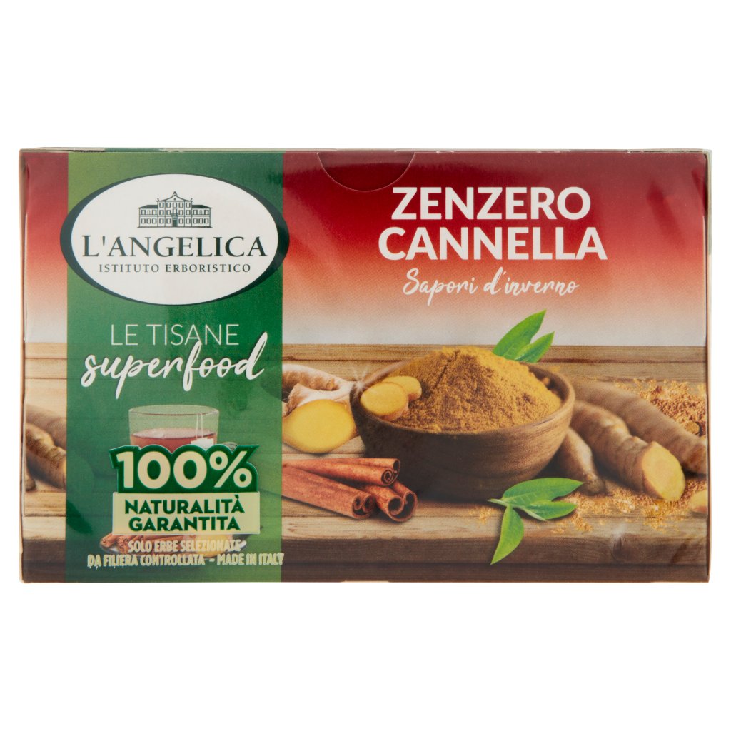 L'angelica Le Tisane Superfood Zenzero Cannella Sapori d'Inverno 20 Filtri