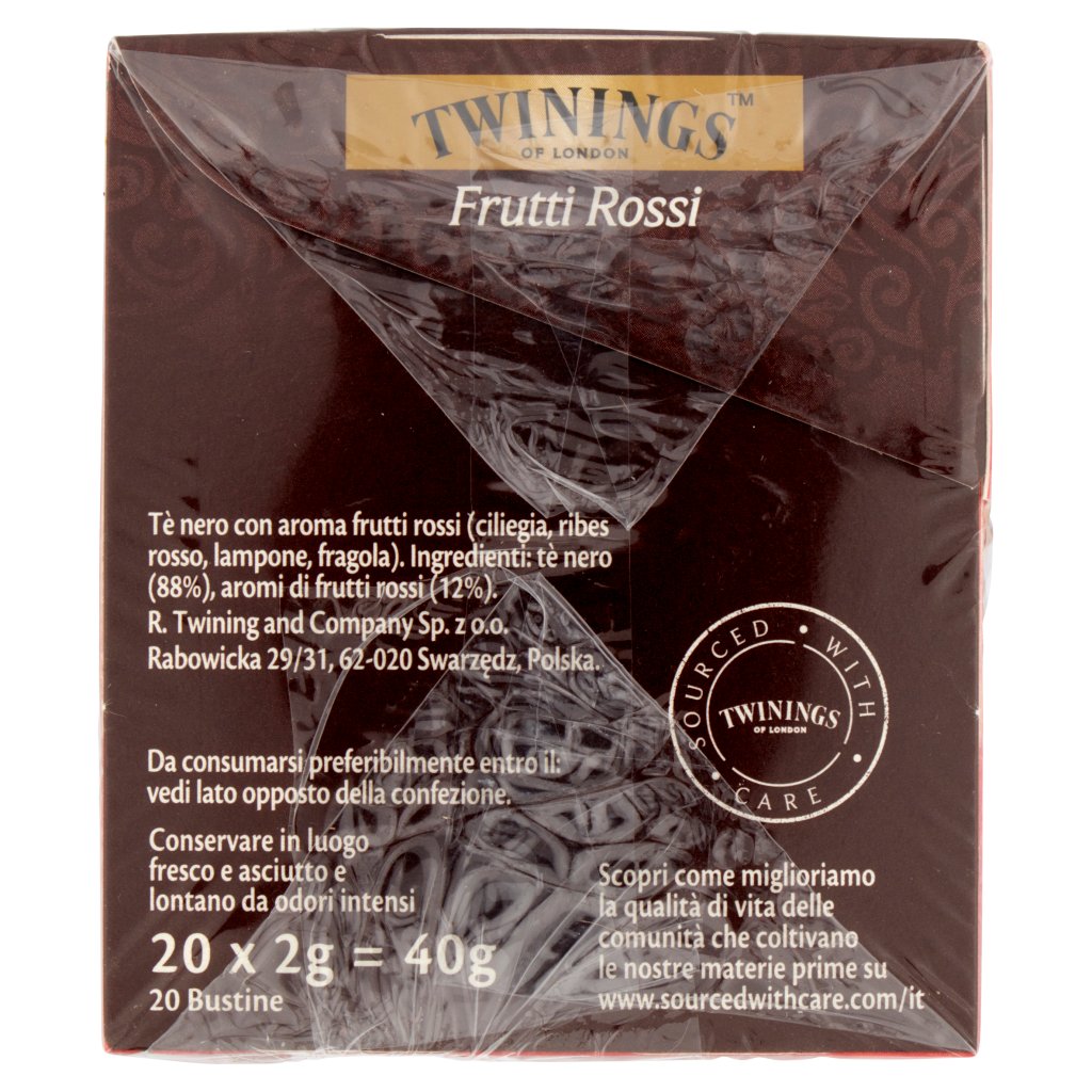 Twinings Tè Nero Aromatizzato Frutti Rossi 20 x 2 g