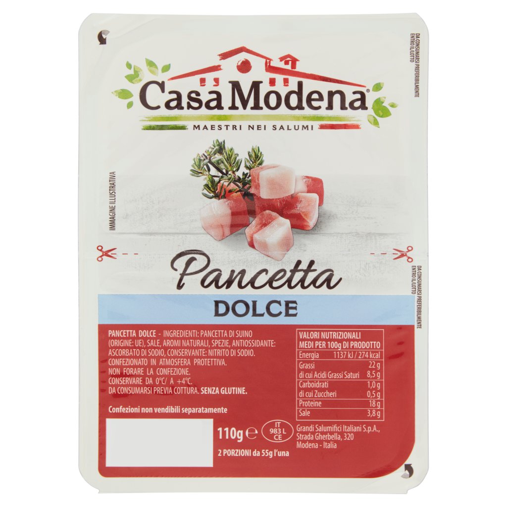 Casa Modena Pancetta Dolce 2 x 55 g