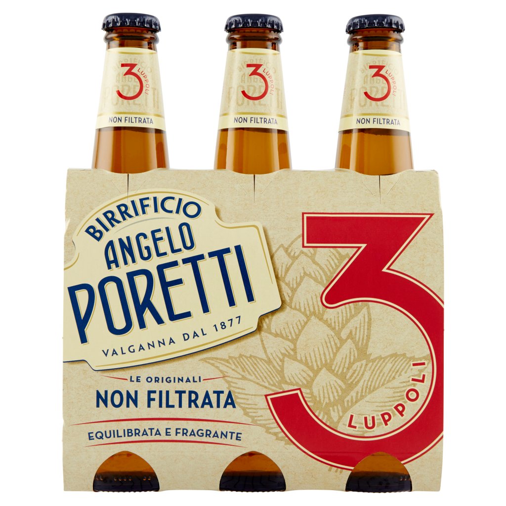 Birrificio Angelo Poretti Birra 3 Luppoli Non Filtrata 3x 33 Cl
