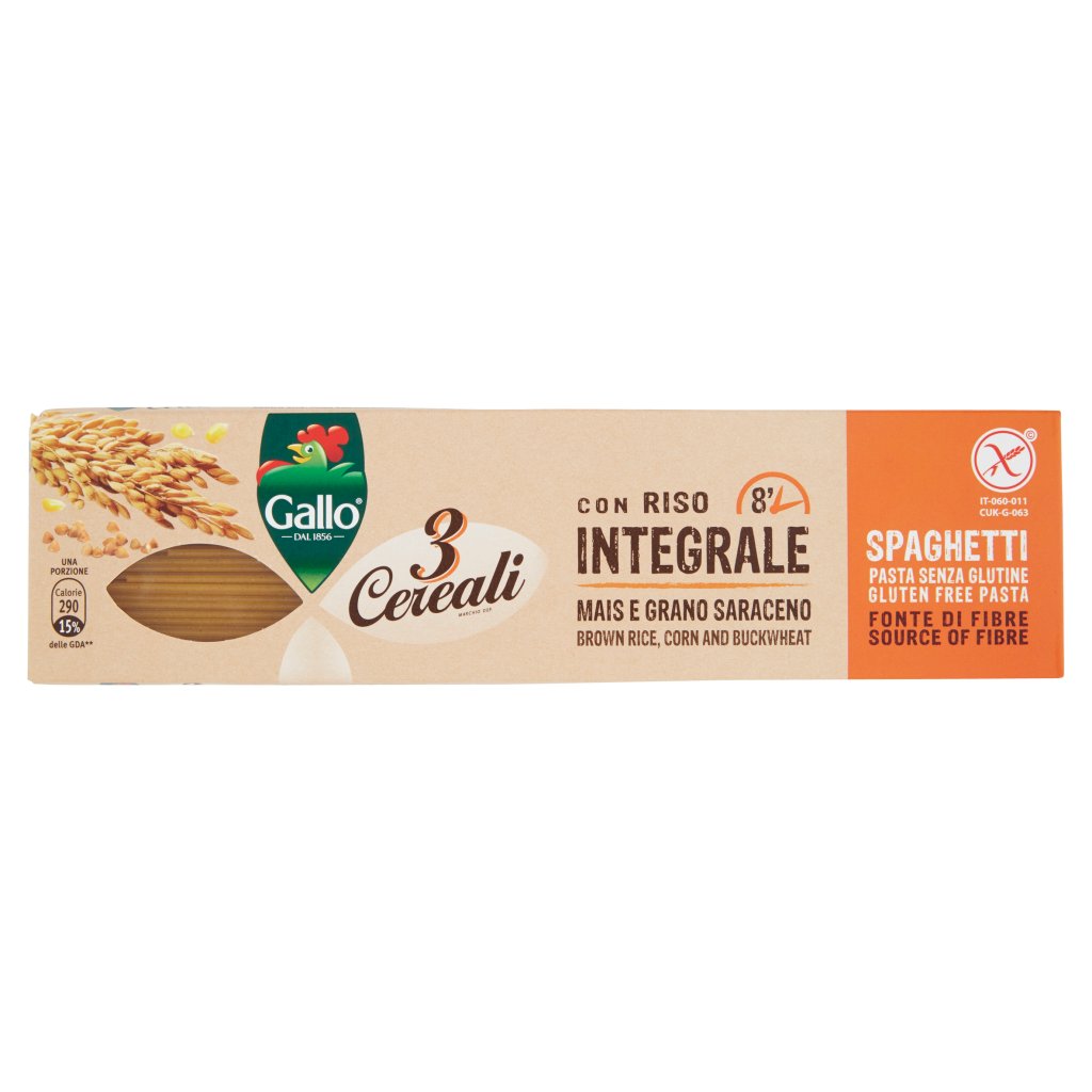 Gallo 3 Cereali con Riso Integrale Mais e Grano Saraceno Spaghetti