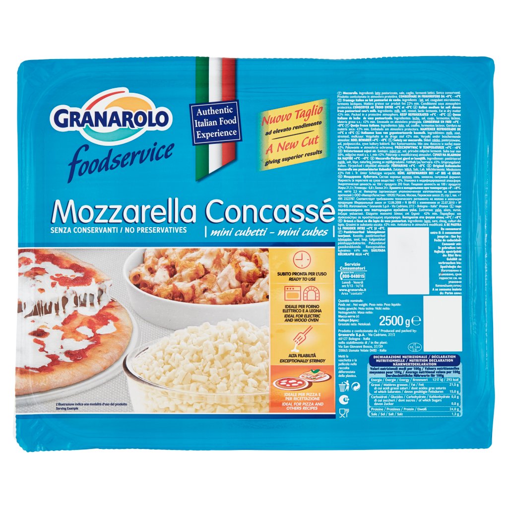 Granarolo Foodservice Mozzarella Concassé Mini Cubetti