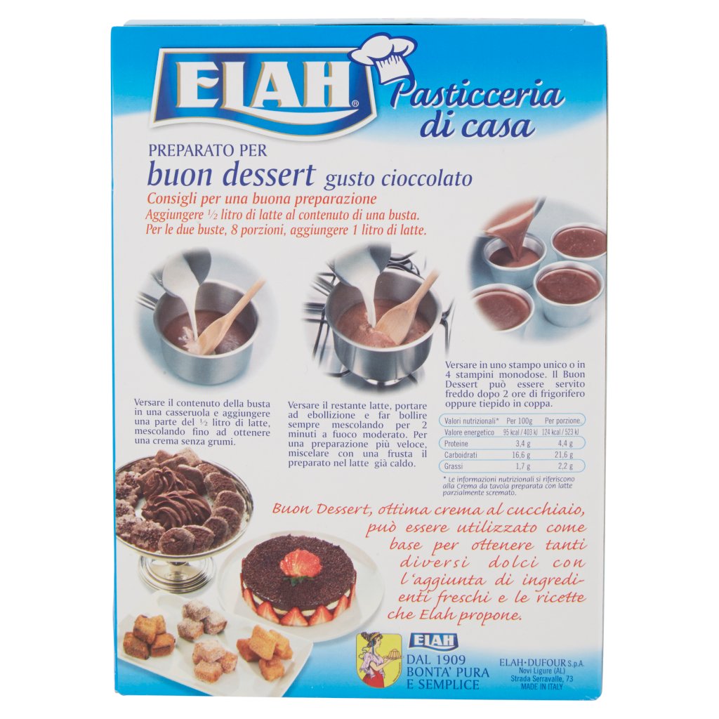 Elah Preparato per Buon Dessert Gusto Cioccolato